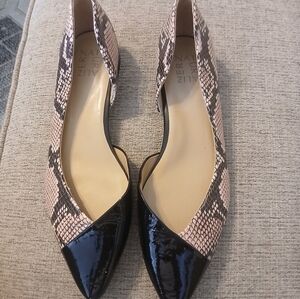 Naturalizer Pink and Black Snakeskin Hayden Flats Sz 19M.   New Without Box
